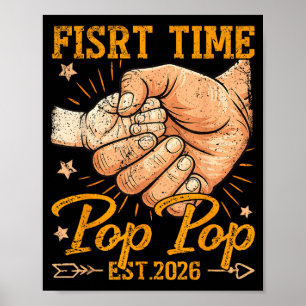 Ft Tijd pp Est 2026 Nieuwe Baby Retro Vaderdag Man Poster