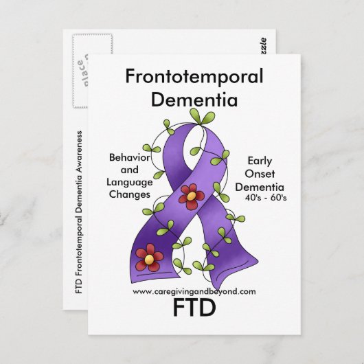FTD, Frontotemporal Dementia Ribbon Briefkaart (Voorkant / Achterkant)