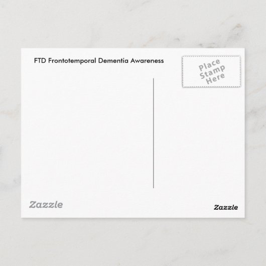 FTD, Frontotemporal Dementia Ribbon Briefkaart (Achterkant)