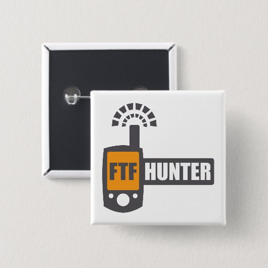 FTF Hunter Vierkante Button 5,1 Cm (Voorkant /achterkant)