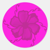 FTF Monochrome Stickerafdichtingen in heet roze Ronde Sticker (Voorkant)
