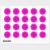 FTF Monochrome Stickerafdichtingen in heet roze Ronde Sticker (Vel)