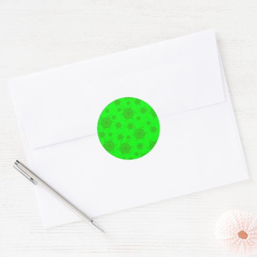 FTF monochrome stickerzegels in groen Ronde Sticker (Envelop)