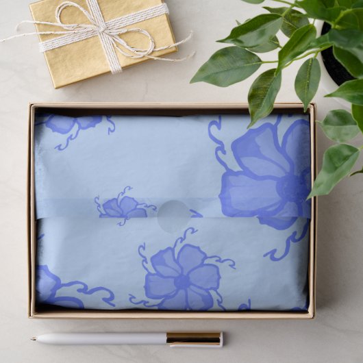 FTF Monochroom Tissuepapier in Blauw (Geschenk)