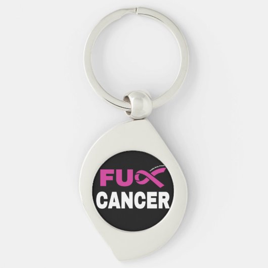 FU CANCER... Borstkanker Sleutelhanger (Voorkant)