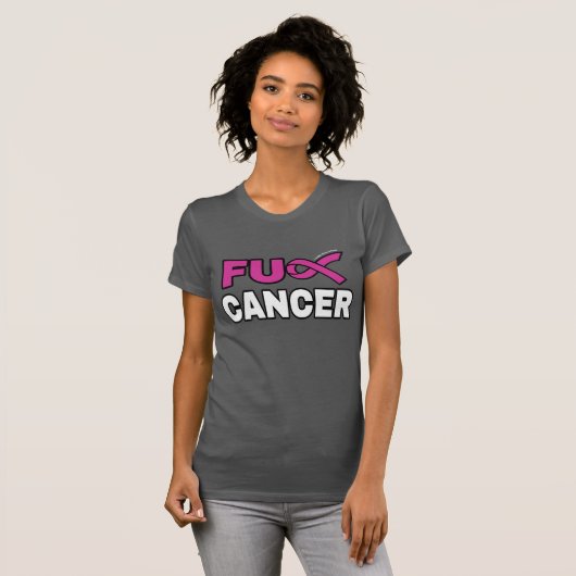 FU CANCER... Borstkanker T-shirt (Voorkant volledig)