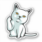 FU cat grappig onbeleefd handgebaar Sticker (Voorkant)
