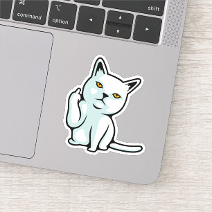 FU cat grappig onbeleefd handgebaar Sticker