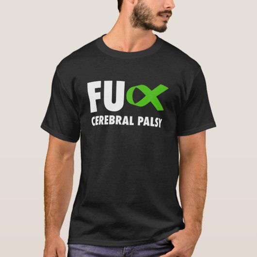 FU Cerebral Palsy Green Ribbon - Cerebral Palsy T-shirt (Voorkant)