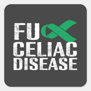 FU Coeliakie - Wit & Groen Vierkante Sticker