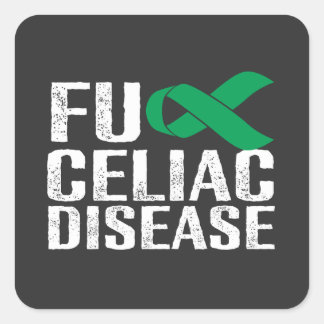 FU Coeliakie - Wit & Groen Vierkante Sticker
