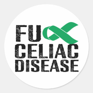 FU Coeliakie - Zwart & Groen Ronde Sticker