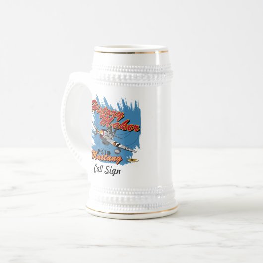 FU Custom Beer Stein w/call-teken Bierpul (Voorkant links)