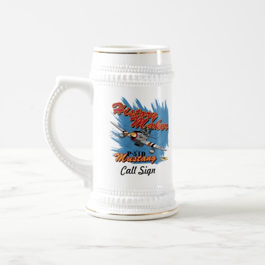 FU Custom Beer Stein w/call-teken Bierpul (Links)