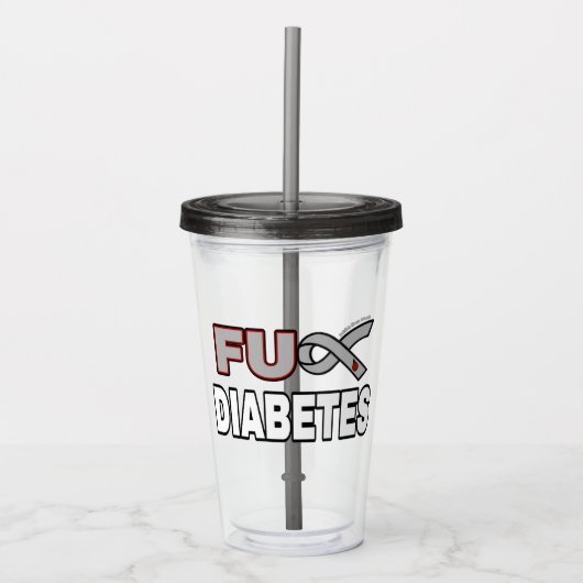 FU Diabetes Acryl Drinkbeker (Voorkant)