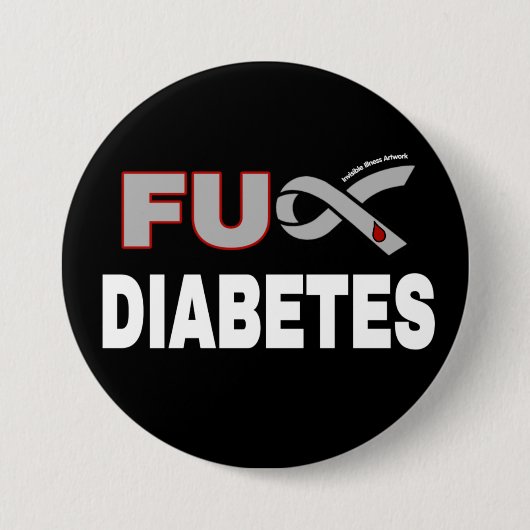 FU Diabetes Ronde Button 7,6 Cm (Voorkant)