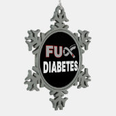 FU Diabetes Tin Sneeuwvlok Ornament (Links)