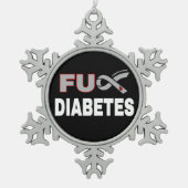 FU Diabetes Tin Sneeuwvlok Ornament (Voorkant)