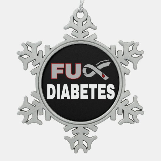 FU Diabetes Tin Sneeuwvlok Ornament (Voorkant)