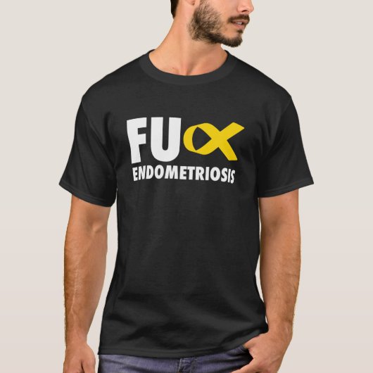 FU Endometriosis Yellow Ribbon - Endometriosis T-shirt (Voorkant)