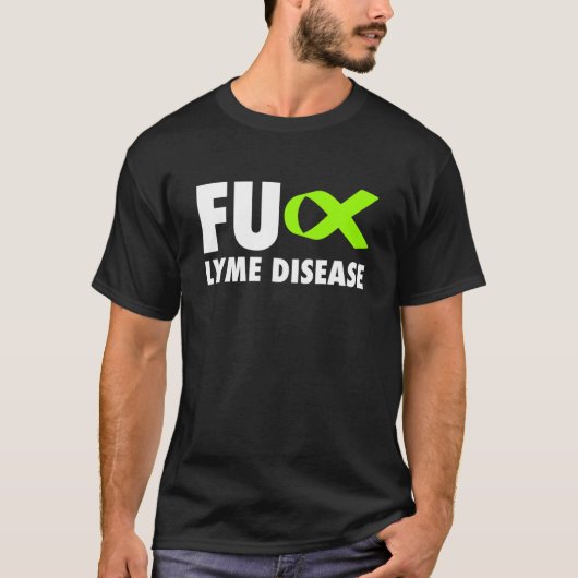 FU Lymziekte Lime Green Ribbon - Lymziekte T-shirt (Voorkant)