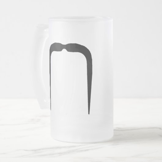 Fu Manchu Mustache Matglas Bierpul (Voorkant links)