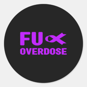 Fu Overdosis - Verslavingsbewustzijn1 Ronde Sticker