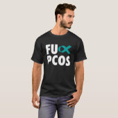 FU Polycysteus ovariumsyndroom Blauwgroen lint - P T-shirt (Voorkant volledig)
