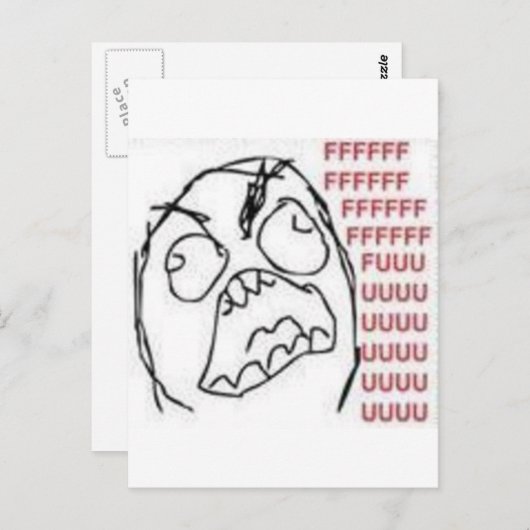 FU Rage Comic Briefkaart (Voorkant / Achterkant)