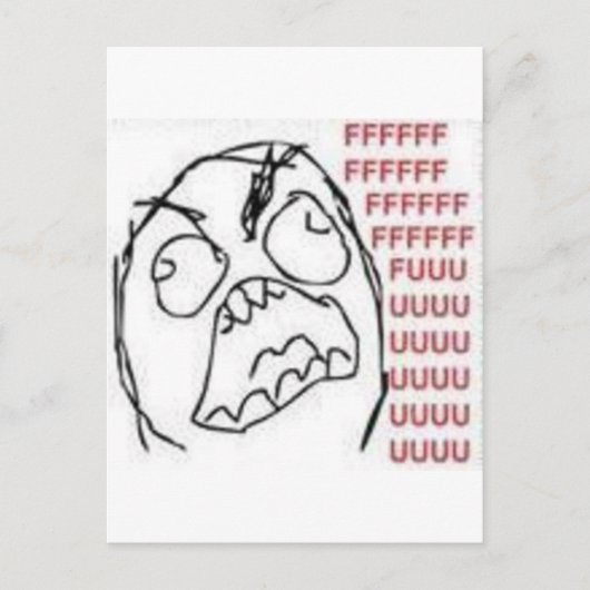 FU Rage Comic Briefkaart (Voorkant)