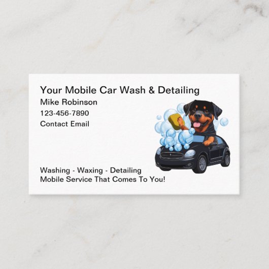 Fu Schattigee auto detaillering Wash thema Visitekaartje (Voorkant)