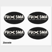 Fu SMA Awareness Ribbon Cream Ovale Sticker (Vel)