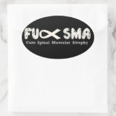 Fu SMA Awareness Ribbon Cream Ovale Sticker (Tas)