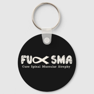 Fu SMA Awareness Ribbon Cream Sleutelhanger