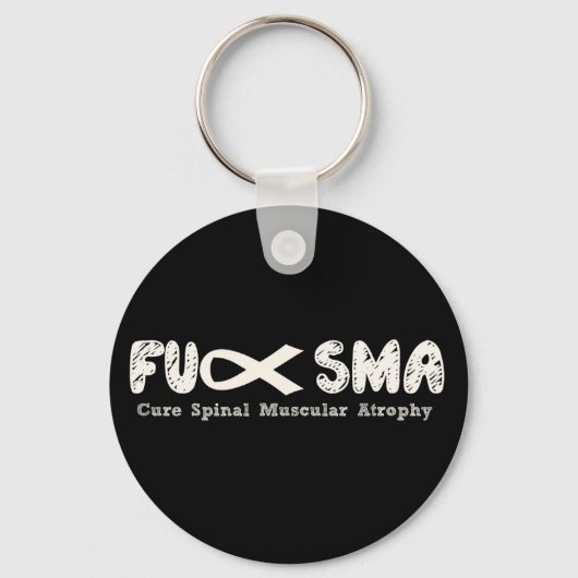 Fu SMA Awareness Ribbon Cream Sleutelhanger (Voorkant)