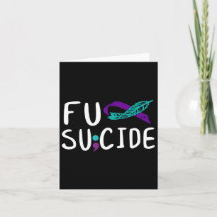 FU Suicide Prevention Awareness Ribbon Be Strong Kaart