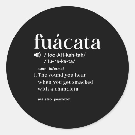 Fuacata Definition Funny Cuban Miami Cuban Cuba Hi Ronde Sticker (Voorkant)