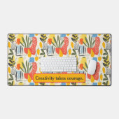 Fuavism Style Levendige kleuren Tuin Pot Bureaumat (Keyboard & Muis)