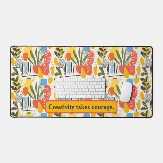 Fuavism Style Levendige kleuren Tuin Pot Bureaumat (Keyboard & Muis)