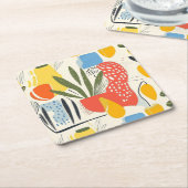 Fuavism Style Levendige kleuren Tuin Pot Kartonnen Onderzetters (Schuin)