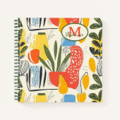 Fuavism Style Levendige kleuren Tuin Pot Notitieboek (Voorkant)