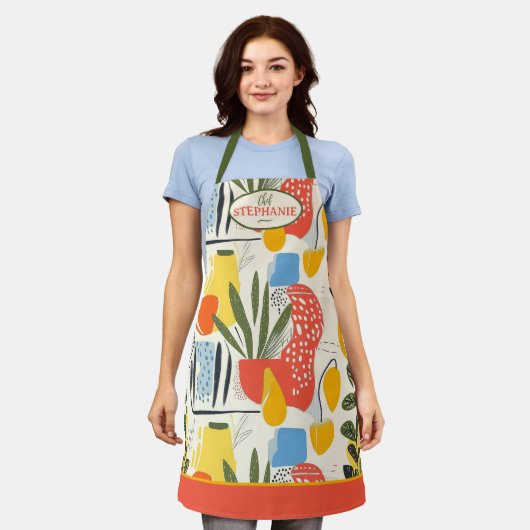 Fuavism Style Levendige kleuren Tuin Pot Schort (Gedragen)