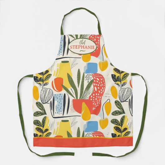 Fuavism Style Levendige kleuren Tuin Pot Schort (Voorkant)