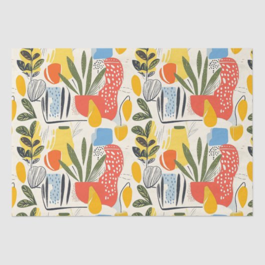 Fuavism Style Levendige kleuren Tuin Pot Tissuepapier (Voorkant)