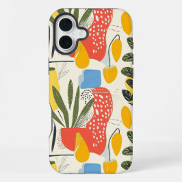 Fuavisme stijl levendige kleuren tuinpot iPhone 16 plus hoesje
