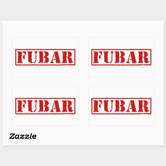 FUBAR RECHTHOEKIGE STICKER (Vel)