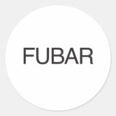 FUBAR RONDE STICKER (Voorkant)