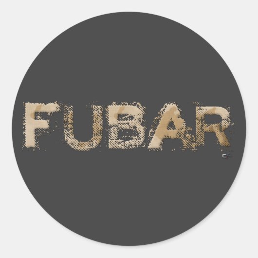 FUBAR RONDE STICKER (Voorkant)