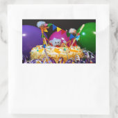 Fubby avontuur in feeststemming met taart. rechthoekige sticker (Tas)