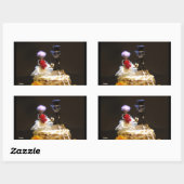 Fubby bruidspaartje op taart. rechthoekige sticker (Vel)